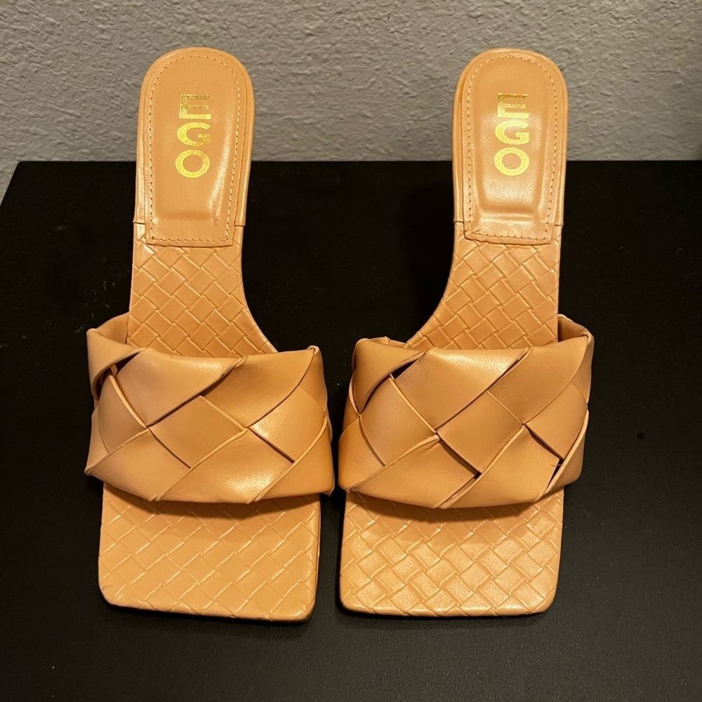 EGO Braided Square Toe Sandal UK Size 7 US Size 9 Color Beige